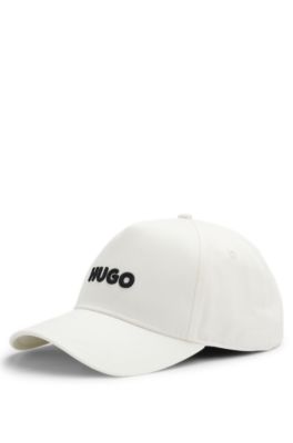Embroidered-logo cap in cotton twill, White