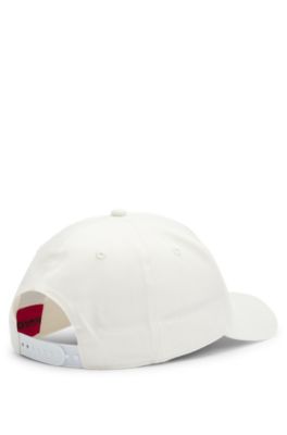 Embroidered-logo cap in cotton twill, White