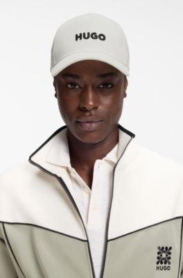 Embroidered-logo cap in cotton twill, White