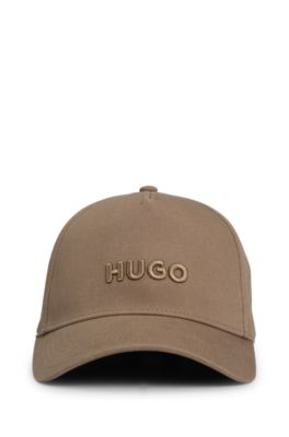 Embroidered-logo cap in cotton twill, Brown