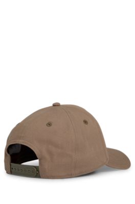 Embroidered-logo cap in cotton twill, Brown