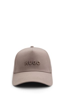 Embroidered-logo cap in cotton twill, Light Brown