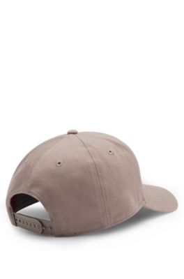 Embroidered-logo cap in cotton twill, Light Brown