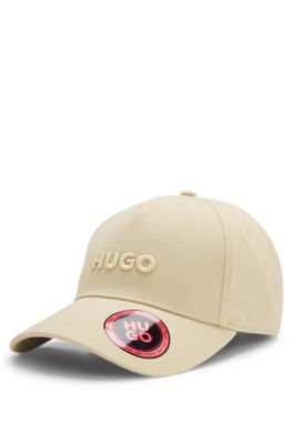 Embroidered-logo cap in cotton twill, Beige