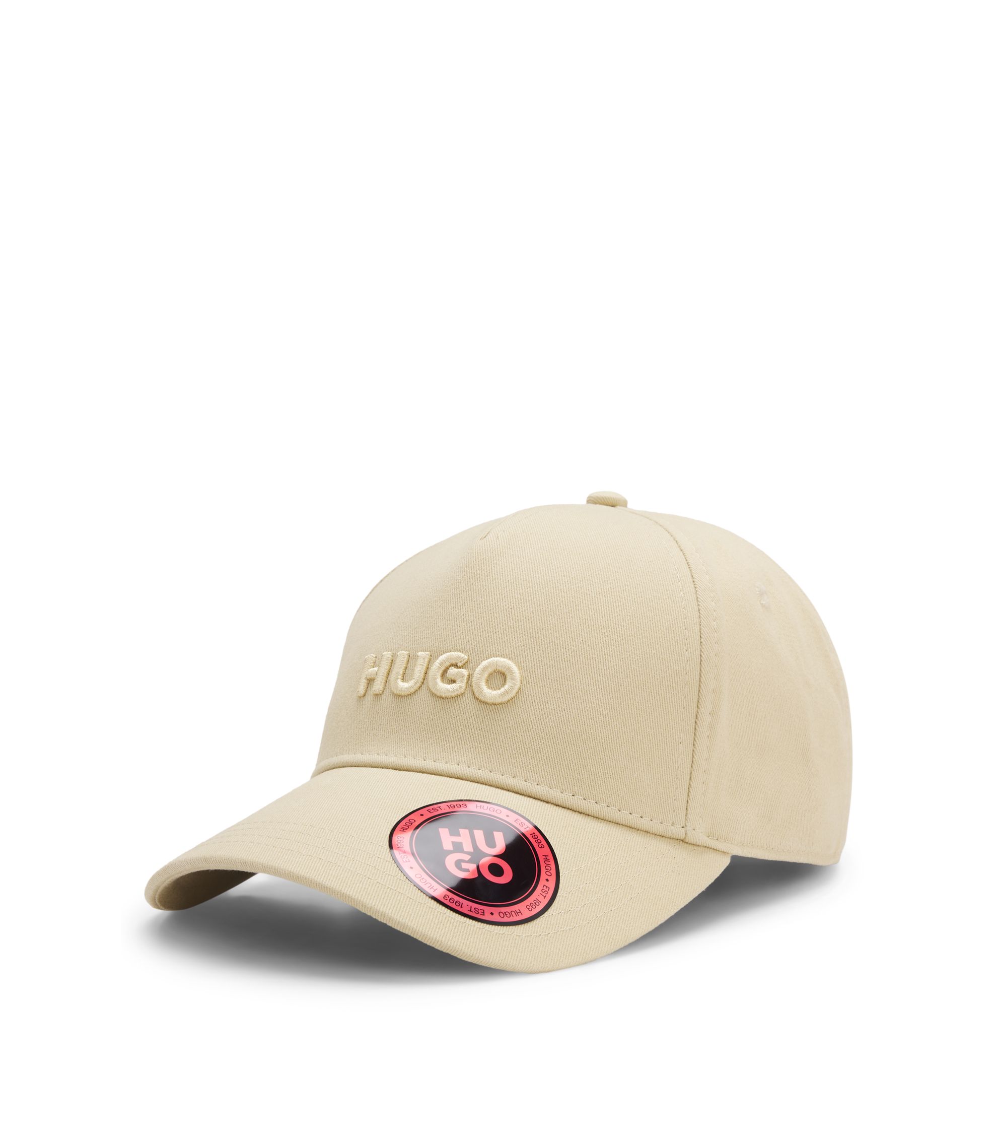 帽子 everyone cotton twill logo cap BEIGE HUGO - Embroidered-logo cap in cotton twill - Beige