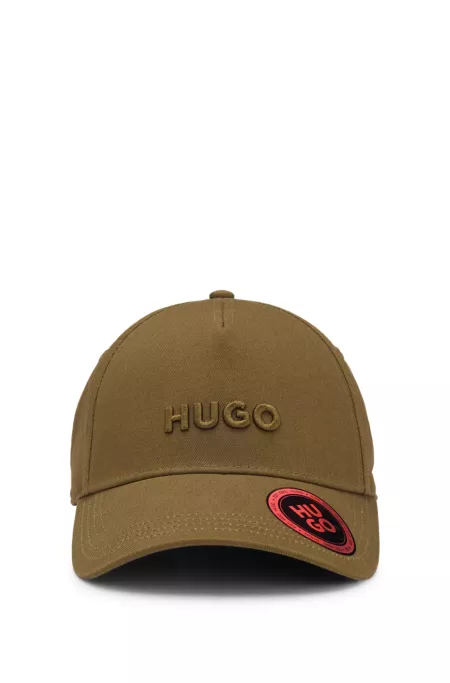 Embroidered-logo cap in cotton twill