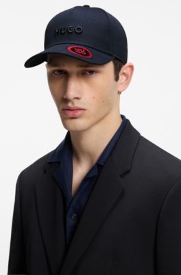 Embroidered-logo cap in cotton twill, Dark Blue