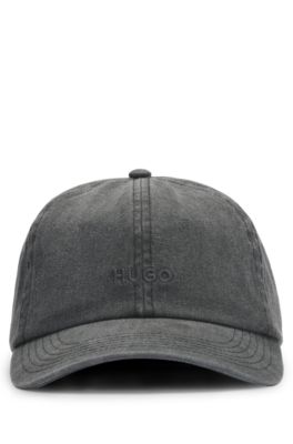 Gorra de sarga de algod&oacute;n de seis paneles con logo bordado, Gris