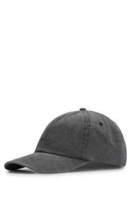 Gorra de sarga de algod&oacute;n de seis paneles con logo bordado, Gris