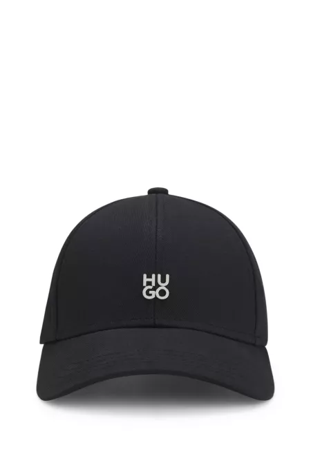 Stacked-logo cap in cotton twill
