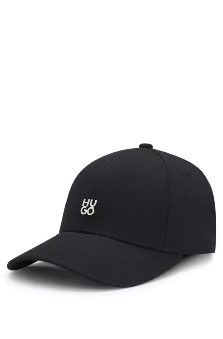 Stacked-logo cap in cotton twill