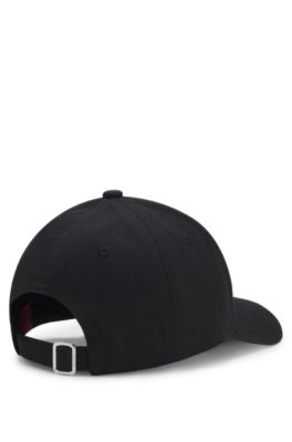 Stacked-logo cap in cotton twill, Black
