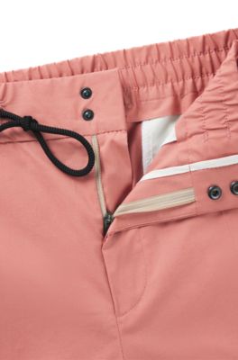 Pantalones extra slim fit de algod&oacute;n el&aacute;stico con tacto de papel, Rosa claro