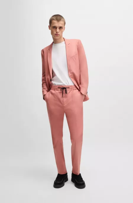 Extra-slim-fit trousers in paper-touch stretch cotton