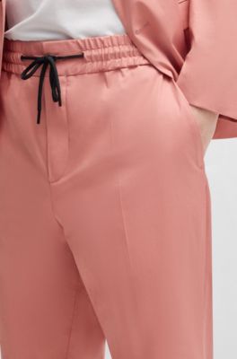 Pantalones extra slim fit de algod&oacute;n el&aacute;stico con tacto de papel, Rosa claro