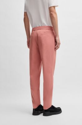 Pantalones extra slim fit de algod&oacute;n el&aacute;stico con tacto de papel, Rosa claro