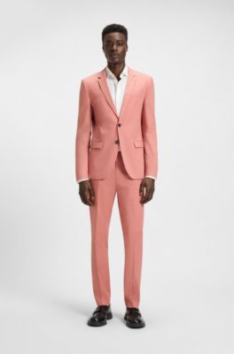 Chaqueta extra slim fit de algod&oacute;n el&aacute;stico con tacto de papel, Rosa claro