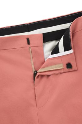 Pantalones extra slim fit de algod&oacute;n el&aacute;stico con tacto de papel, Rosa claro