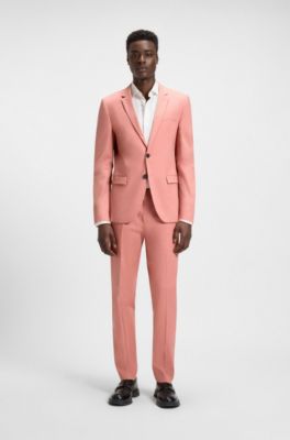 Pantalones extra slim fit de algod&oacute;n el&aacute;stico con tacto de papel, Rosa claro