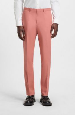 Extra-slim-fit trousers in paper-touch stretch cotton, light pink