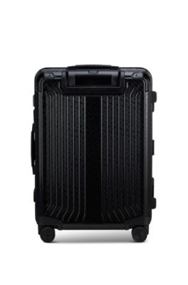 BOSS | Samsonite anodized-aluminum cabin-size suitcase with monograms, Black