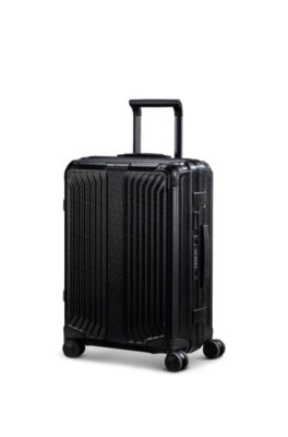 BOSS | Samsonite anodized-aluminum cabin-size suitcase with monograms, Black