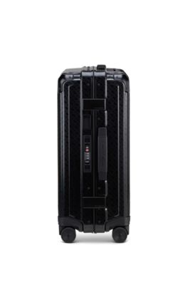 BOSS | Samsonite anodized-aluminum cabin-size suitcase with monograms, Black