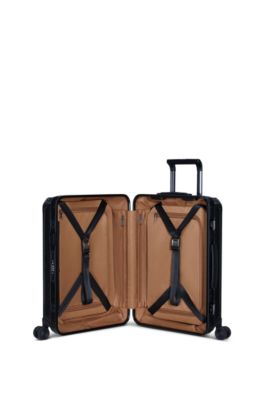 BOSS | Samsonite anodized-aluminum cabin-size suitcase with monograms, Black