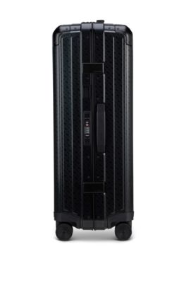 BOSS | Samsonite anodized-aluminum check-in suitcase with monograms, Black