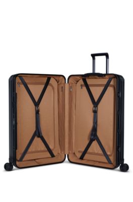 BOSS | Samsonite anodized-aluminum check-in suitcase with monograms, Black