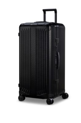 BOSS | Samsonite anodized-aluminum trunk-style suitcase with monograms, Black