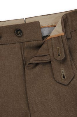 Relaxed-fit trousers in patterned virgin wool, Light Green