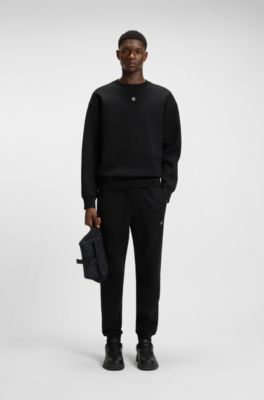 Stacked-logo sweatshirt in a cotton blend, Black