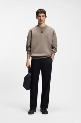 Stacked-logo sweatshirt in a cotton blend, Light Brown