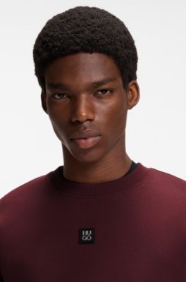 Stacked-logo sweatshirt in a cotton blend, Dark pink