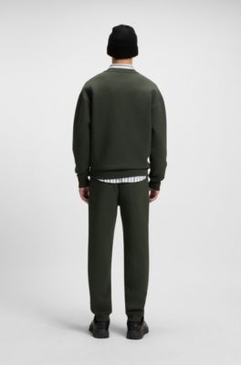 Stacked-logo tracksuit bottoms in a cotton blend, Dark Green