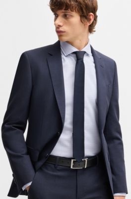 Camisa casual fit de algod&oacute;n estampado, Azul