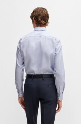Camisa casual fit de algod&oacute;n estampado, Azul