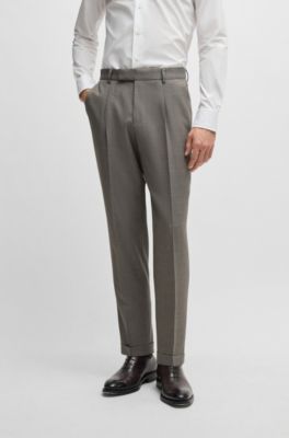 Slim-fit suit in high-twist virgin wool, Light Green