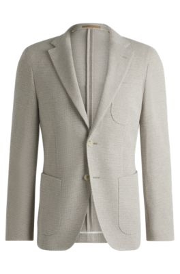 Blazer slim fit en lana virgen, algod&oacute;n y cashmere, Blanco