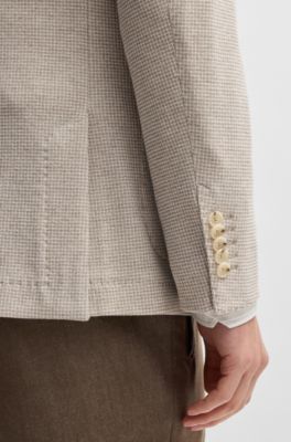 Blazer slim fit en lana virgen, algod&oacute;n y cashmere, Blanco