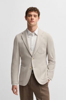 Blazer slim fit en lana virgen, algod&oacute;n y cashmere, Blanco