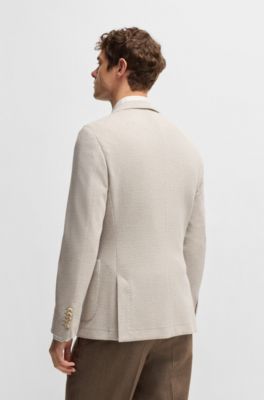 Blazer slim fit en lana virgen, algod&oacute;n y cashmere, Blanco