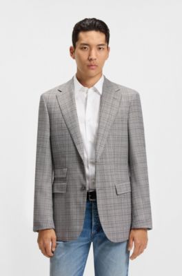 Regular-fit blazer checked stretch wool