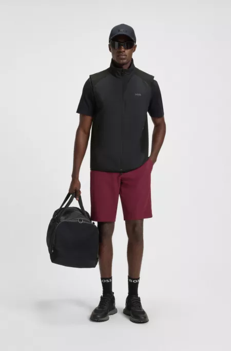 Water-repellent golf vest with decorative reflective details