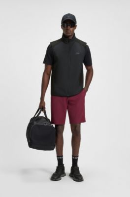 Chaleco de golf repelente al agua con detalles reflectantes decorativos, Negro