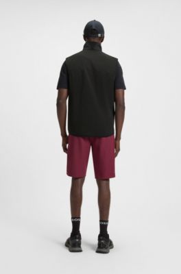 Chaleco de golf repelente al agua con detalles reflectantes decorativos, Negro