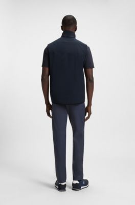 Chaleco de golf repelente al agua con detalles reflectantes decorativos, Azul oscuro