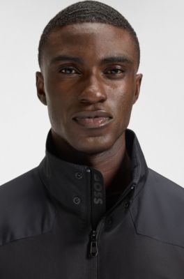 Water-repellent blouson jacket with mesh lining, Black