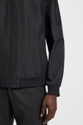 Water-repellent blouson jacket with mesh lining, Black
